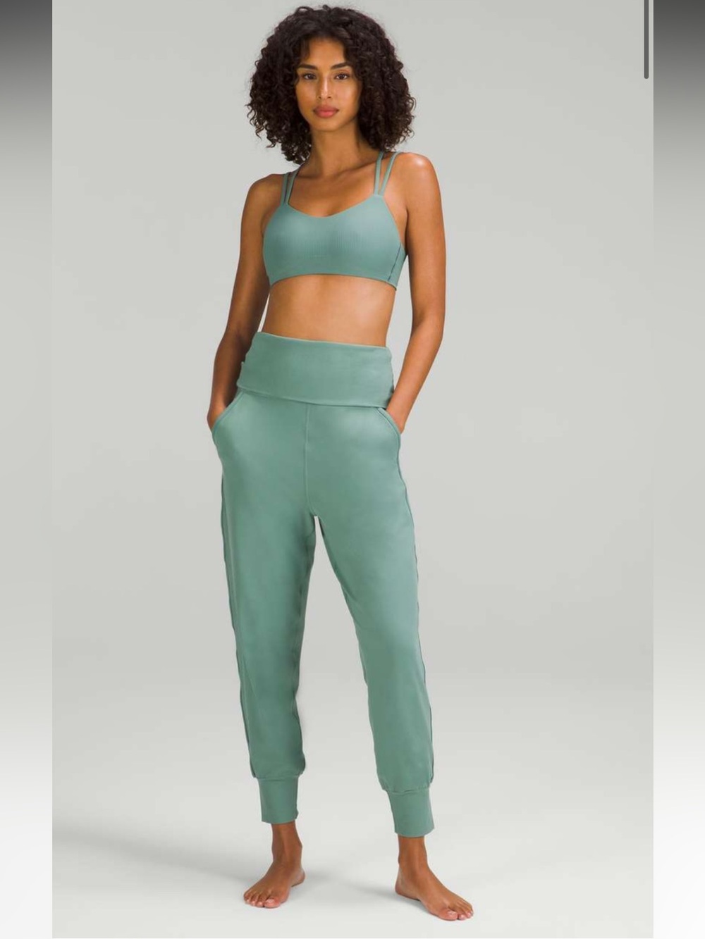 71. Lululemon $138 Align Super-High-Rise Ribbed-Waist Jogger Tidewater Teal 4